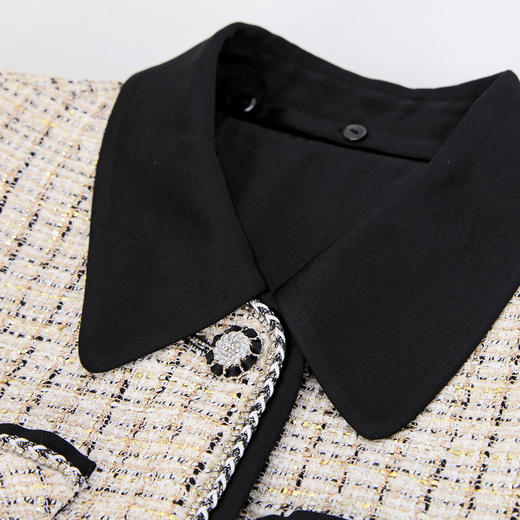 NG109斯尔丽2023秋季新款撞色衬衣领小香风时尚百搭外套 商品图4