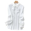 2023秋装新款衬衫女长袖宽松雪纺衫白色女士衬衣A1651 商品缩略图4