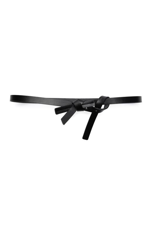 SUMMER & SAGE 黑色绕结真皮腰带 7162 商品图1