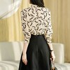 港风2023秋装新款雪纺衫长袖衬衫女印花女士衬衣系带2121 商品缩略图1