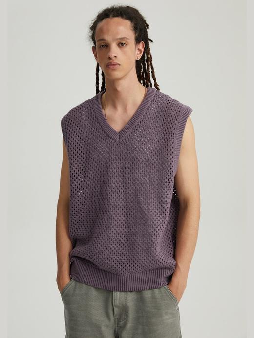 WassupHouse 镂空V领毛背心 商品图9