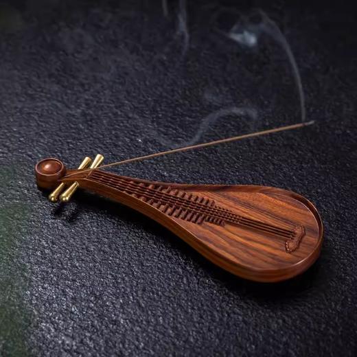 精工酸枝木实木质线香炉礼盒套组琵琶古琴线香插熏香薰炉沉香礼品 商品图2