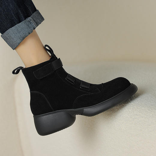 时尚减龄，个性拼色牛反绒厚底短靴KYD-KK7880 商品图12
