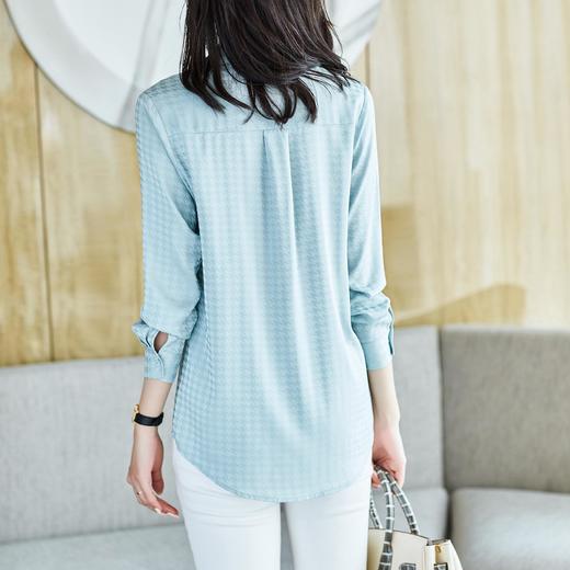 2023秋装新款衬衫女长袖宽松雪纺衫千鸟格女士衬衣A2713 商品图1