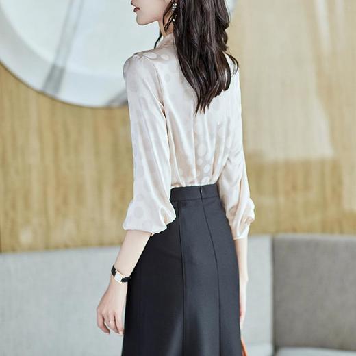 2023秋装新款衬衫女长袖宽松雪纺衫荷叶边女士衬衣A2552 商品图2