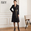 IWY黑色长袖连衣裙女秋冬新款高级感气质职业前台工作服工装裙子22C170 商品缩略图3