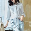 2023秋装新款衬衫女长袖宽松雪纺衫纯色女士衬衣A2730 商品缩略图3