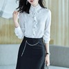 2023秋装新款衬衫女长袖宽松雪纺衫纯色女士衬衣A2373 商品缩略图1