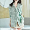 2023秋装新款衬衫女长袖宽松绿色中长款女士衬衣A2728 商品缩略图1