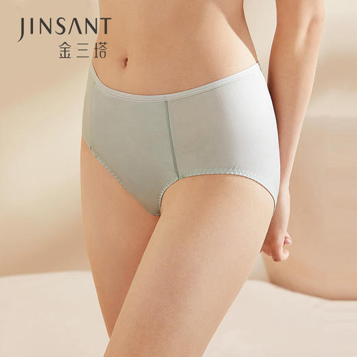 金三塔真丝内裤女100%桑蚕丝缎面透气舒适高腰三角裤女（私密物品不支持退换） NZFAA201 商品图0