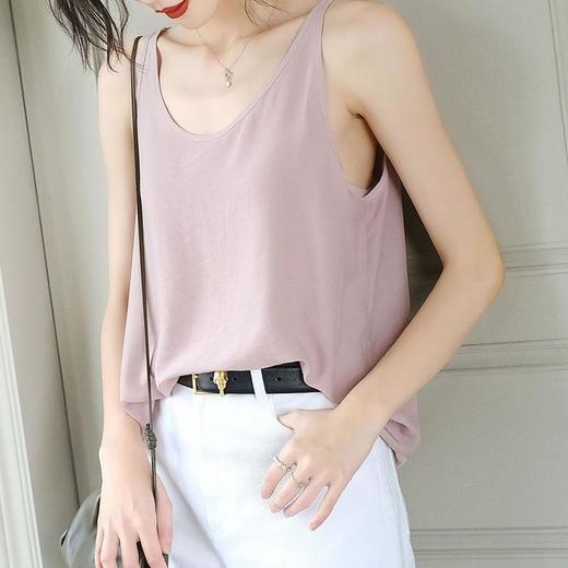 2023夏装小背心吊带休闲宽松大码吊带衫V领纯色简约1029 商品图2