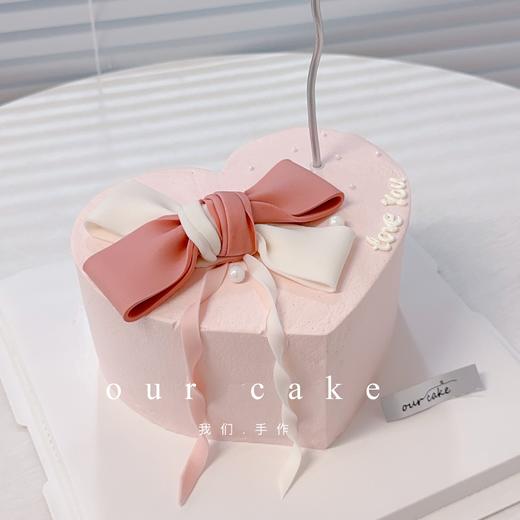 心形蝴蝶结女生蛋糕-低糖处理无添加 商品图0