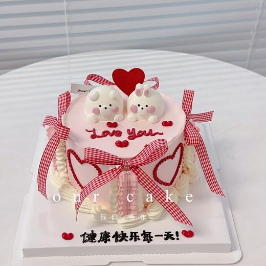 蝴蝶结丝带立体小动物女生蛋糕（小动物可换）-低糖处理无添加 商品图1