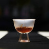 心缘堂蝶恋花高足杯/本色100ML 手工琉璃茶杯品茗杯主人杯 大号加厚功夫茶杯单杯 商品缩略图1