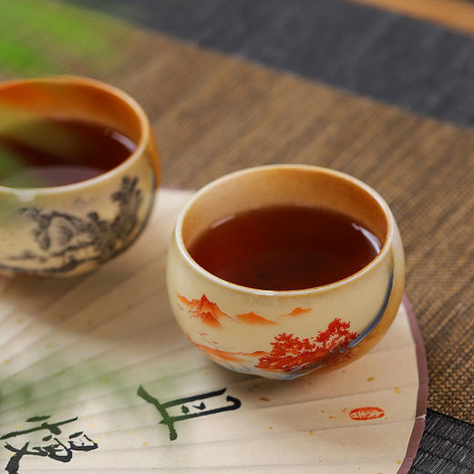 「四款可选！复古风品茗杯」今丰唐清水柴烧大号主人茶杯 陶瓷手绘茶杯简约复古风品茗杯茶碗餐饮用具 商品图1