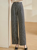 剩M/L/XL 米思阳2026春季新款时尚设计感格纹休闲裤高腰修身显瘦直筒裤2667 商品缩略图0