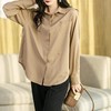 2023秋装新款衬衫女中长款长袖宽松大码纯色女士衬衣1896 商品缩略图3