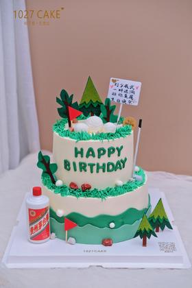 1027CAKE | 双层 高尔夫 茅 台 男士蛋糕