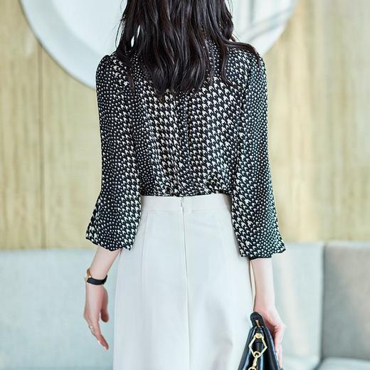 2023秋装新款衬衫女长袖雪纺女士衬衣领带可以脱卸A2733 商品图1