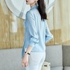2023秋装新款衬衫女长袖宽松雪纺衫荷叶边女士衬衣A2737 商品缩略图1