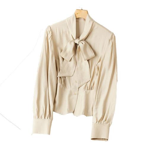 2023秋装新款衬衫女长袖韩版系带洋气大码女士衬衣2066 商品图4