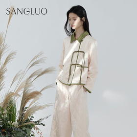 早秋新品』桑罗新中式真丝绗棉睡衣套装100%桑蚕丝女家居服秋冬外穿