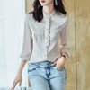 2023秋装新款衬衫女长袖小立领雪纺荷叶边女士衬衣A2558 商品缩略图1