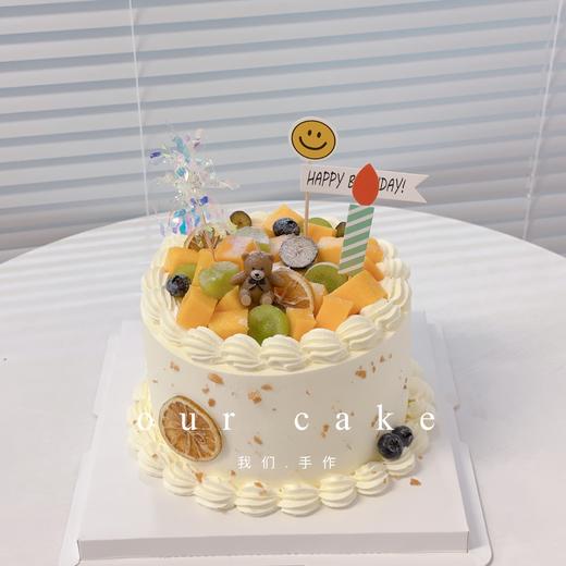 小熊蜡烛水果多多蛋糕(按当季水果装饰)-低糖处理无添加 商品图1