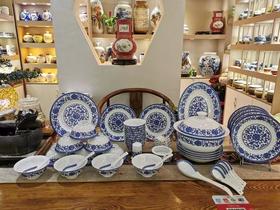 58头缠枝莲 高品质景德镇高白泥青花釉下彩餐具