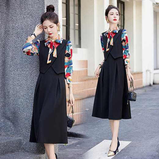秋季新款，假三件套连衣裙女装时尚气质女装HR-GJC2379 商品图2