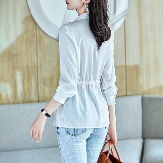 2023秋装新款衬衫女长袖宽松雪纺衫白色女士衬衣A2680 商品图1