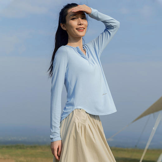 【肌理针织】V领宽松版型 遮肉显瘦 前短后长不对称罩衫 长袖上衣 商品图0