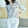 2023秋装新款衬衫女长袖宽松雪纺衫印花女士衬衣A2505 商品缩略图1