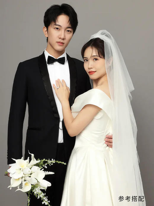 callisto黑色青果领针扣礼服 FNBWJ049BK 商品图0