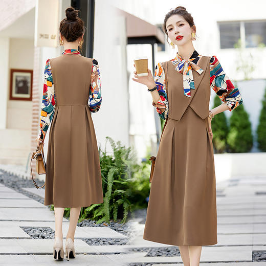 秋季新款，假三件套连衣裙女装时尚气质女装HR-GJC2379 商品图1
