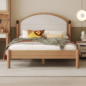 喜梦宝现代简约实木床中国风卧室双人床 红檀系列