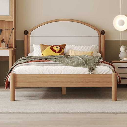 喜梦宝现代简约实木床中国风卧室双人床 红檀系列 商品图0