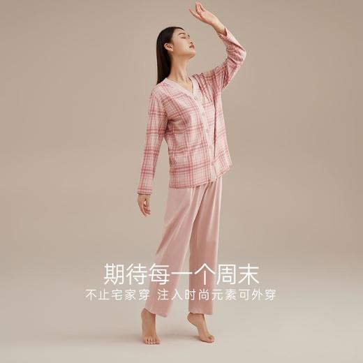 3部顶瓜瓜睡衣女士春秋款纯棉长袖格子家居服DJJWQ-APW21605 商品图2