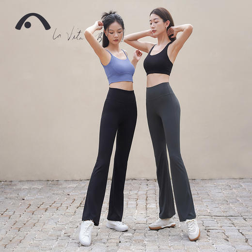 2024爱暇步秋冬新品后臀分割线高腰提臀瑜伽健身跑步喇叭裤X23093NS 商品图4