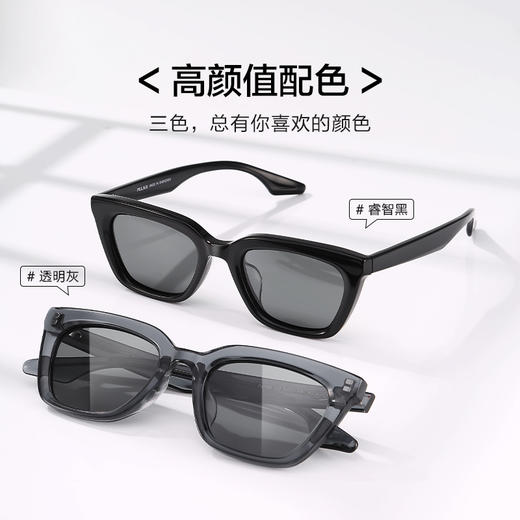 普莱斯太阳镜PS7065 潮流猫眼框复古摩登 TAC偏光进口板材 双色可选 商品图3