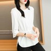 2023夏季新款雪纺衫七分袖衬衫女宽松大码衬衣圆领显瘦 商品缩略图2