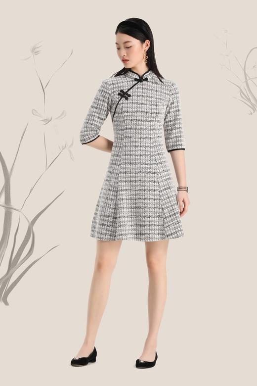 LNNNS 千鸟纹粗花呢旗袍连衣裙 8088 商品图0