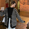 【条纹针织开衫】2023新款小众设计感长袖 V领宽松慵懒 毛衣外套 时尚优雅 商品缩略图2