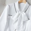 2023秋装新款衬衫女长袖宽松雪纺衫白色女士衬衣A2727 商品缩略图3