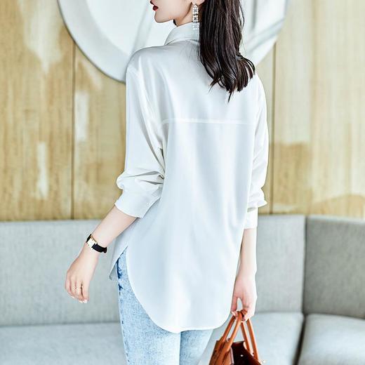 2023秋装新款纯棉白衬衫女长袖宽松简约女士衬衣A2693 商品图2