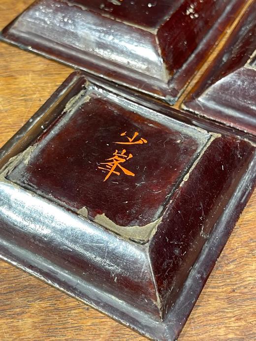 木胎红褐大漆方碟五件套组，顺丰包邮 商品图4