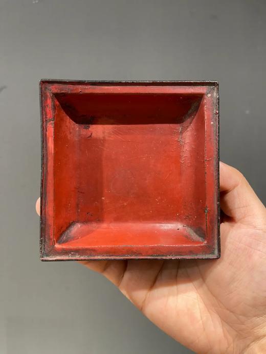 木胎红褐大漆方碟五件套组，顺丰包邮 商品图3