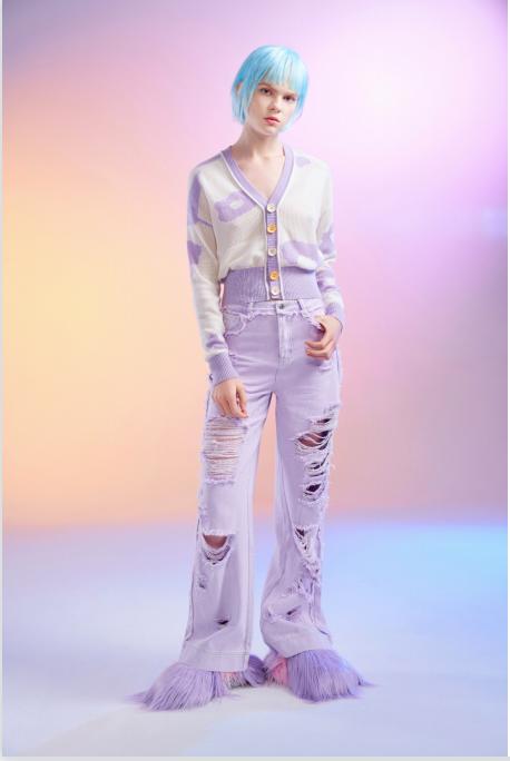 花朵镂空羊绒开衫 商品图0