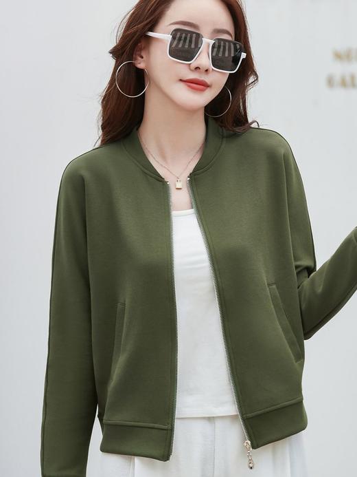 百媚生 加厚棉质拉链开衫上衣长袖外套421 商品图1