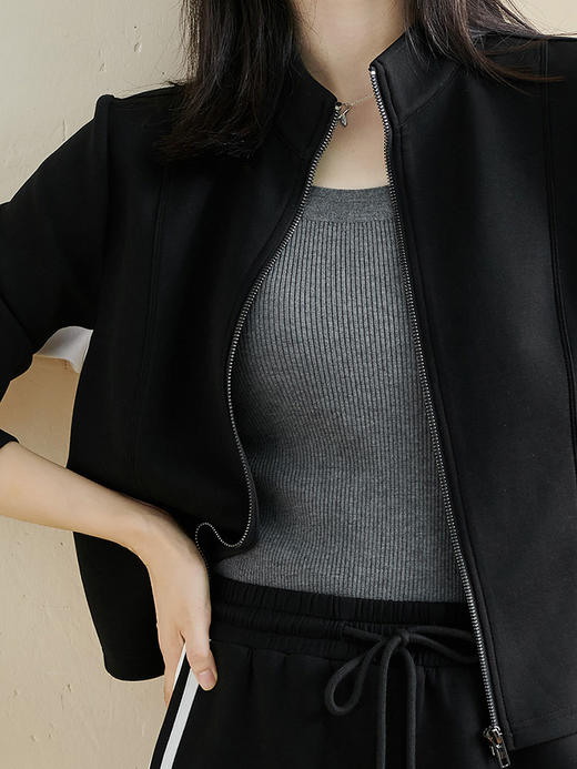 休闲运动套装 自带高级感 米思阳2026春季时尚休闲外套阔腿裤两件套2061 商品图3